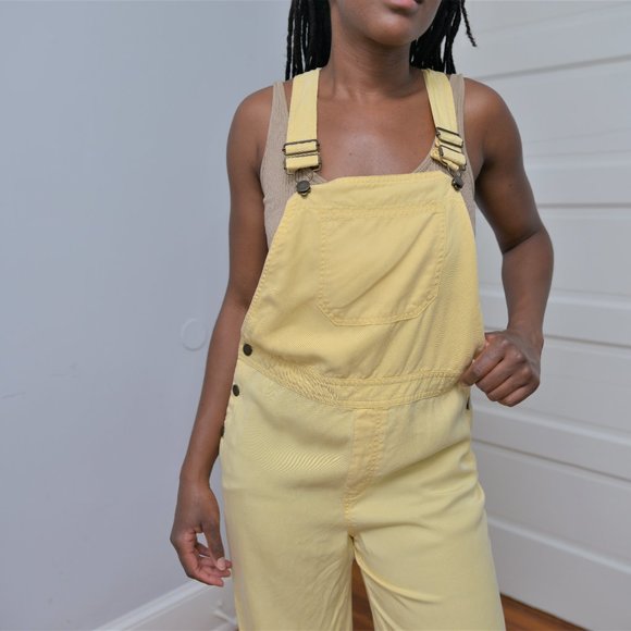 SOLD- Yellow Overalls Coveralls - Picture 8 of 9